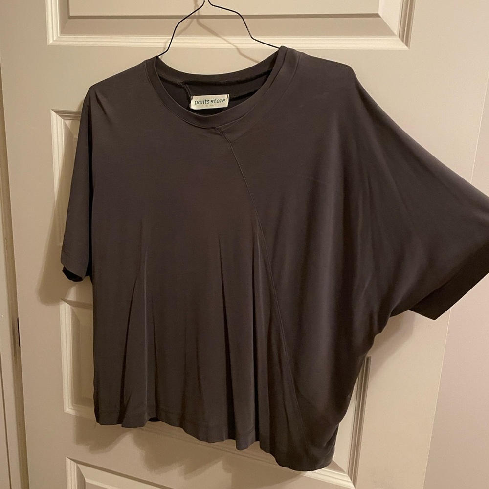 Gray Boxy Relaxed T-Shirt Blouse